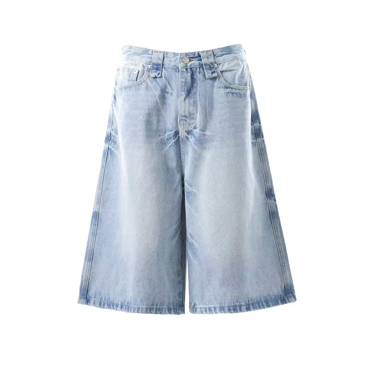 Washed Denim Knee-Length Jorts - OMYGOODS