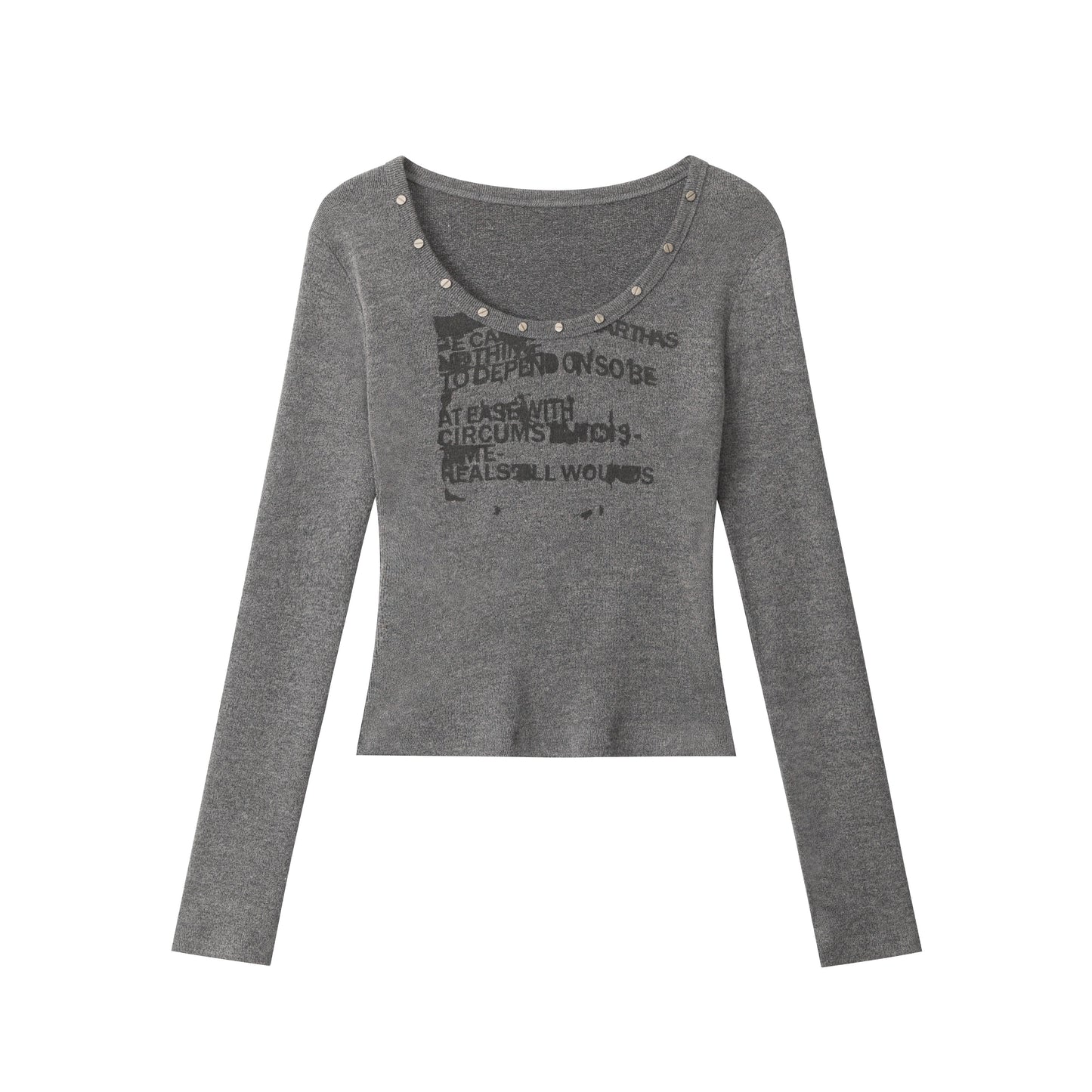 STUDDED SCRIPT | Graphic Scoop-Neck Set