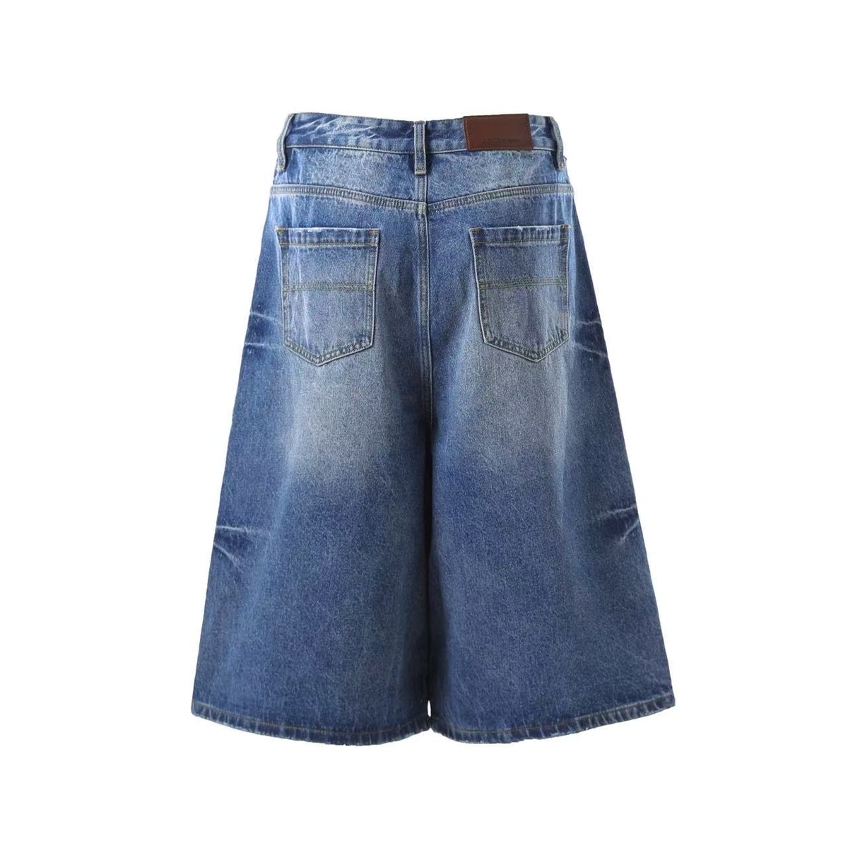 Washed Denim Knee-Length Jorts - OMYGOODS