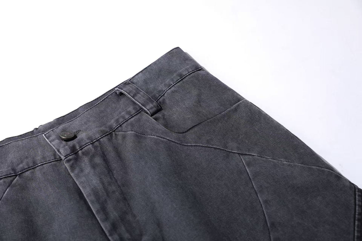 Lightweight Distressed Wide-Leg Cargo Pants - OMYGOODS