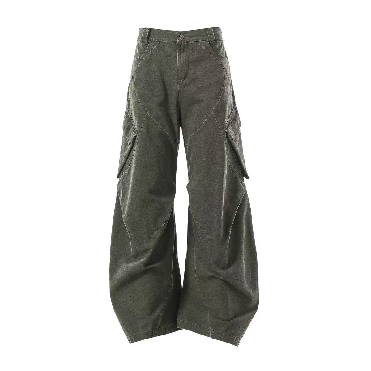 Lightweight Distressed Wide-Leg Cargo Pants - OMYGOODS