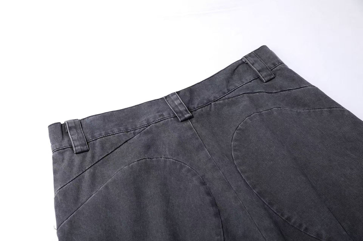 Lightweight Distressed Wide-Leg Cargo Pants - OMYGOODS