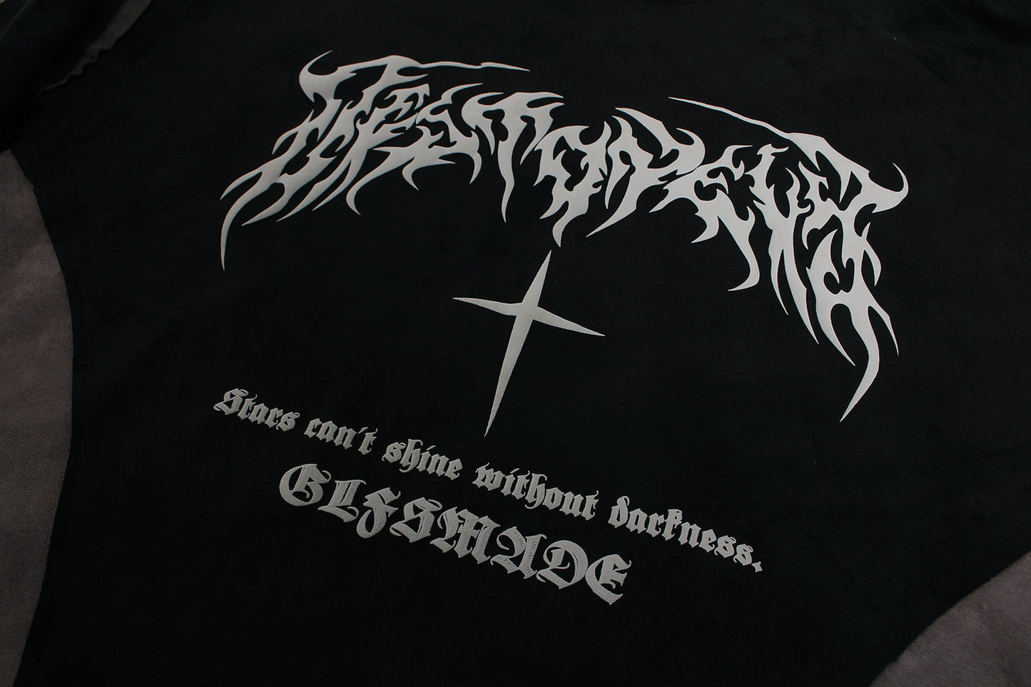 Metal Letter Cross Print | Gothic Hoodie