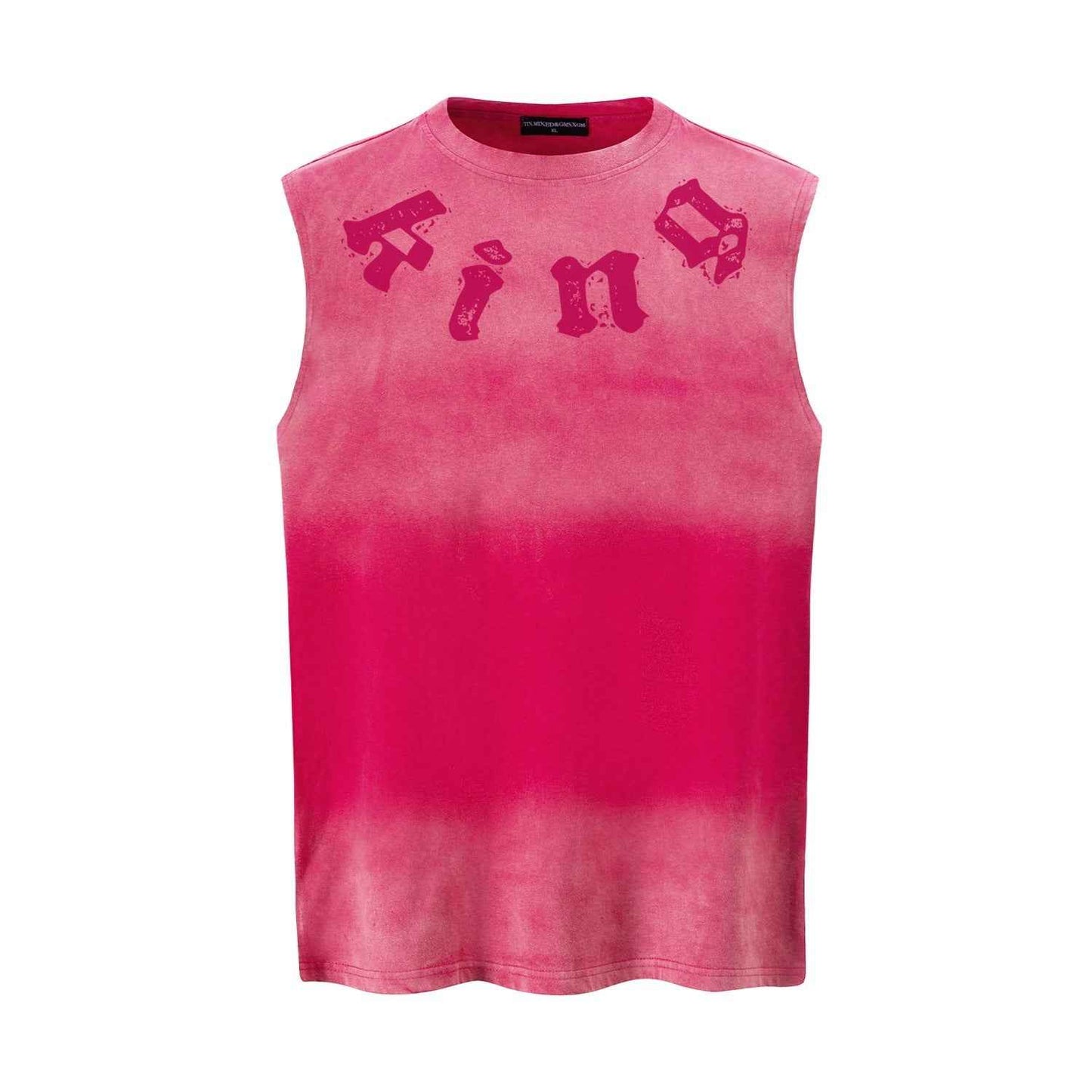 Gradient letter printed vest