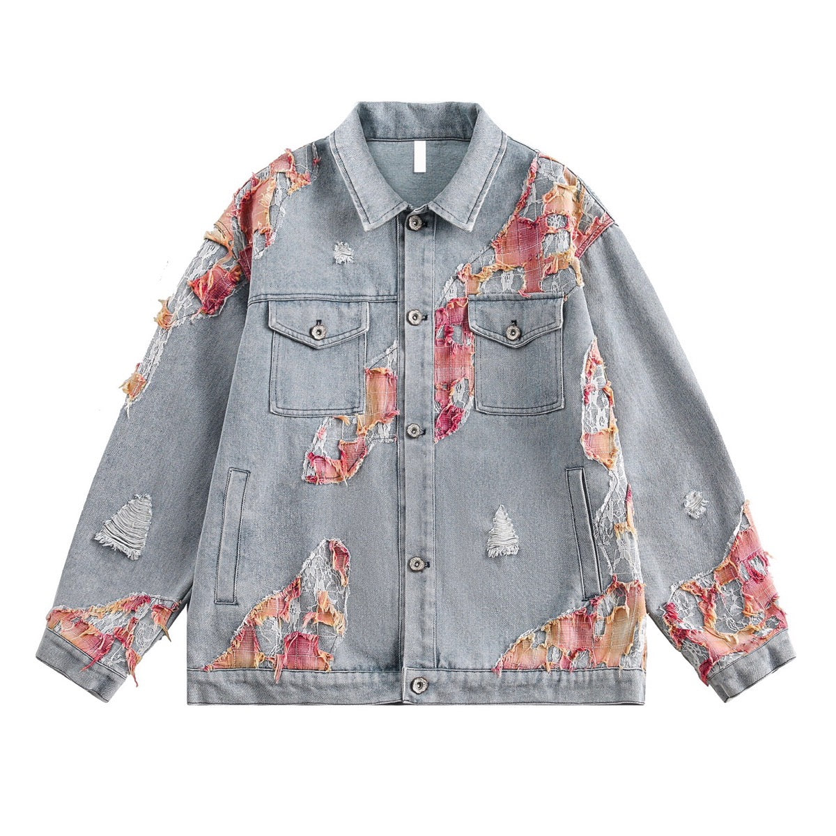 Lace Patchwork Denim Jacket