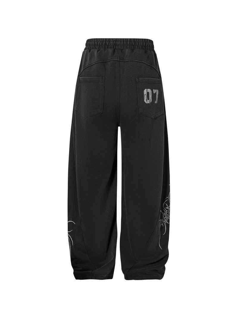 Graphic Wide-Leg Street Pants