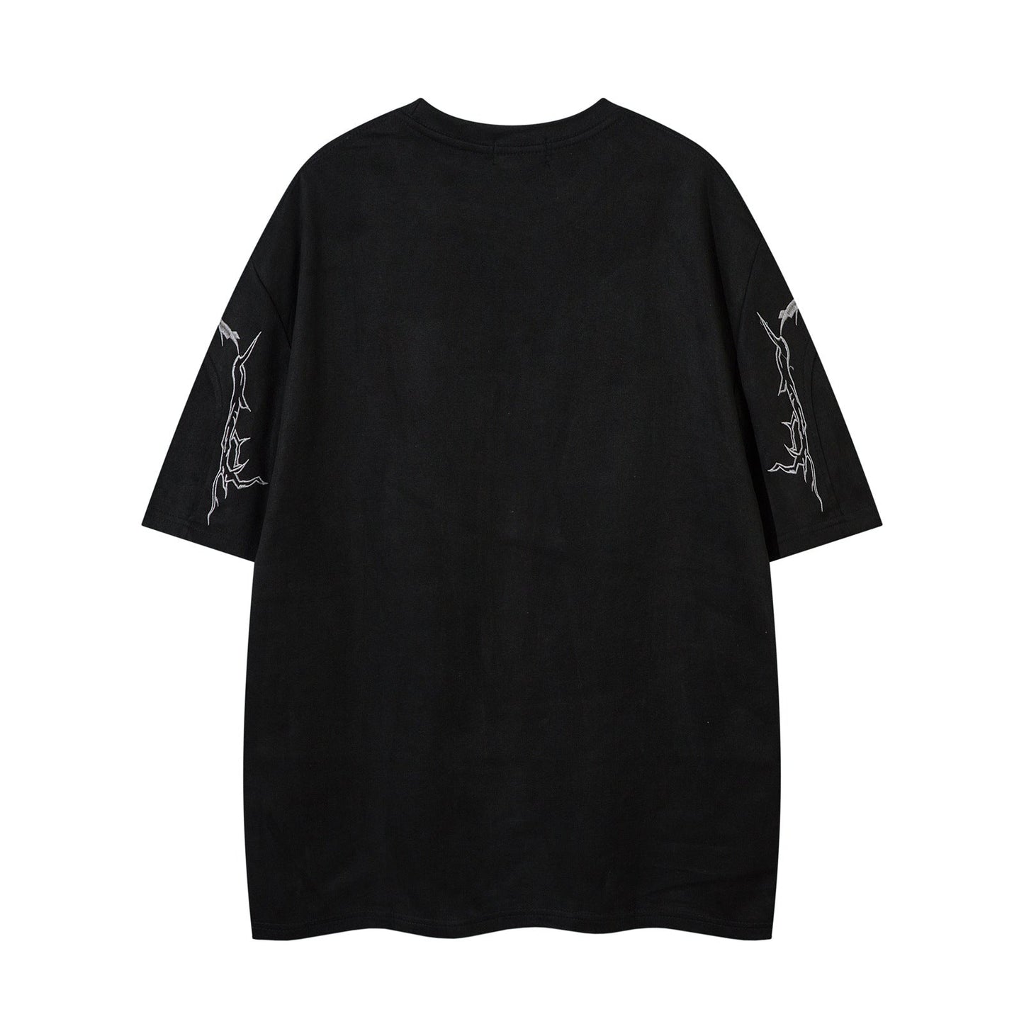 Thorn Embroidery Suede T-Shirt - Elevate Your Streetwear Game