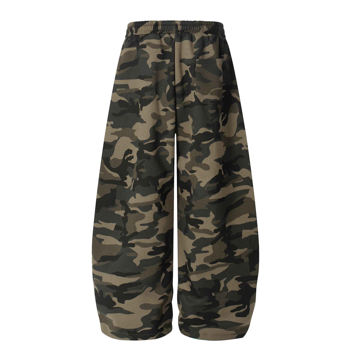 Retro Patchwork Embroidered Camouflage Barrel Pants