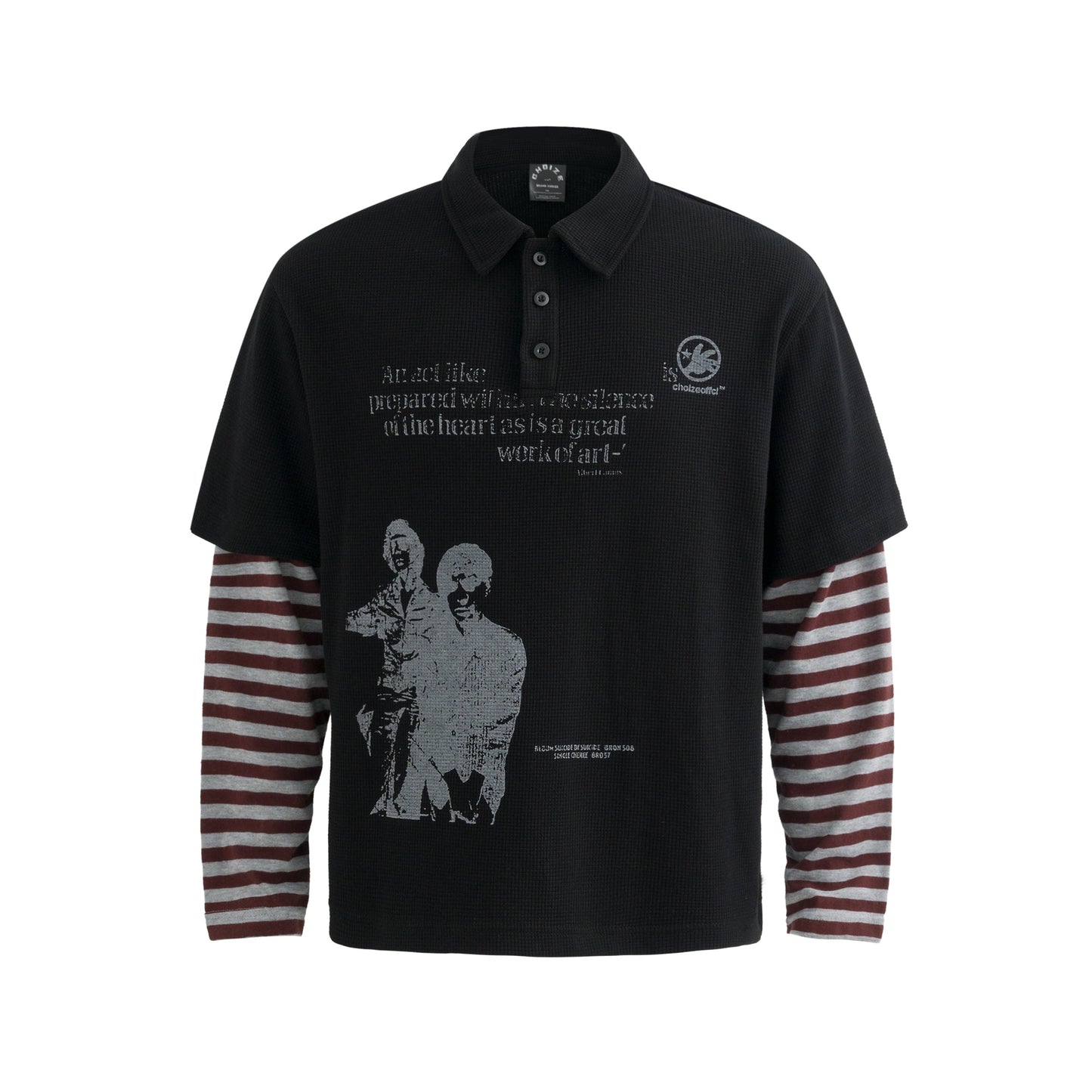 Vintage Striped Layered | Polo Sweatshirt