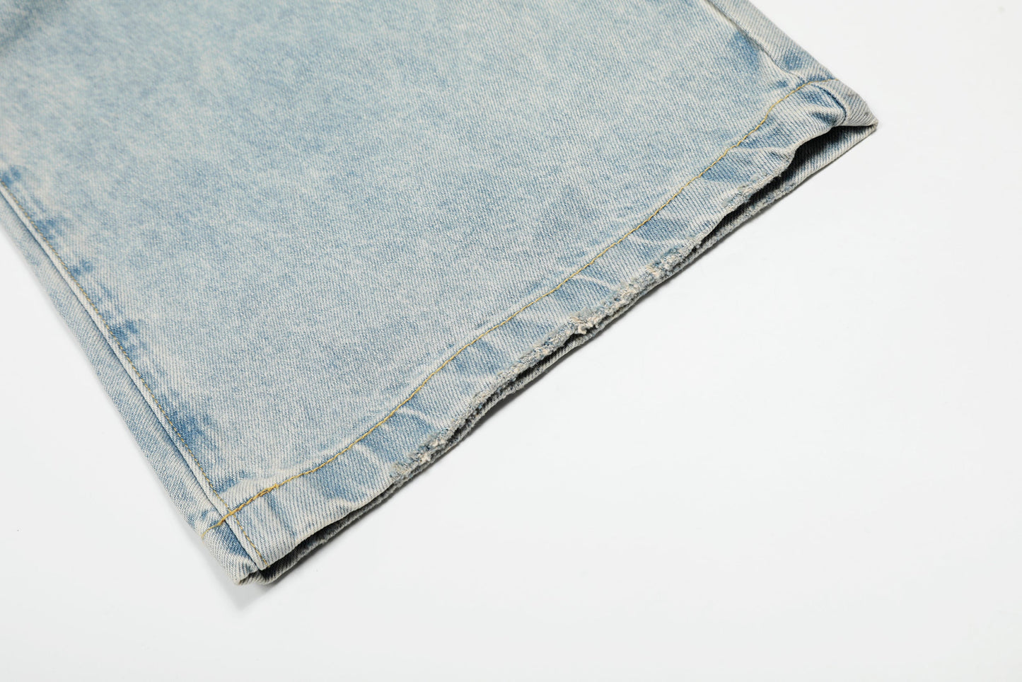 Denim Washed Distressed Barrel Jeans