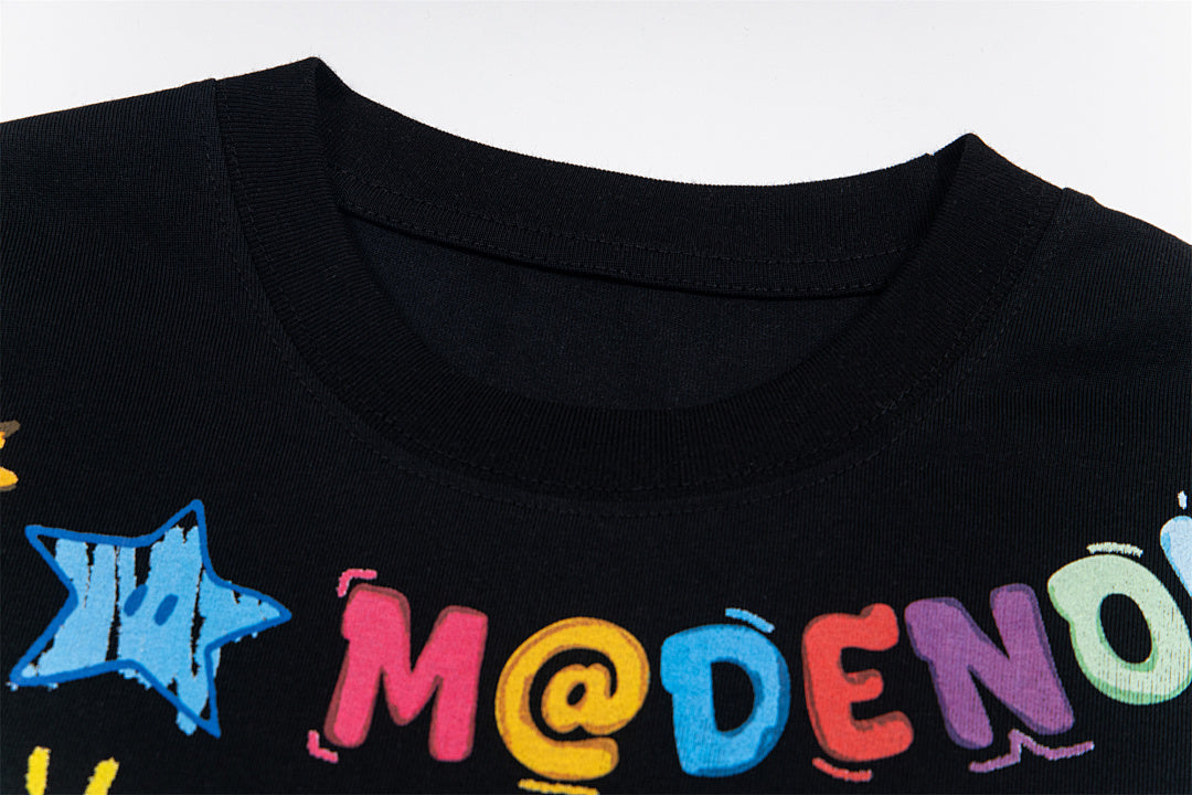Colorful Fun Pattern Crew Neck T-Shirt