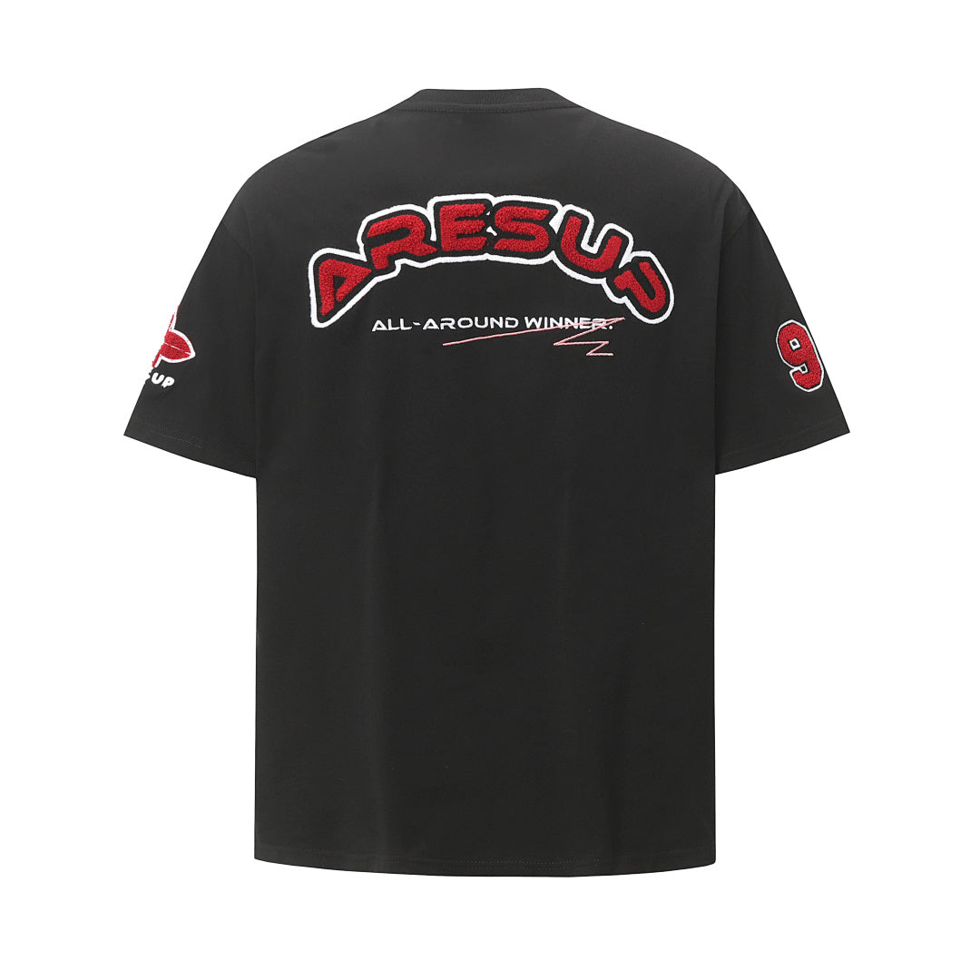 Retro Motorcycle Style Patch Embroidered T-shirt