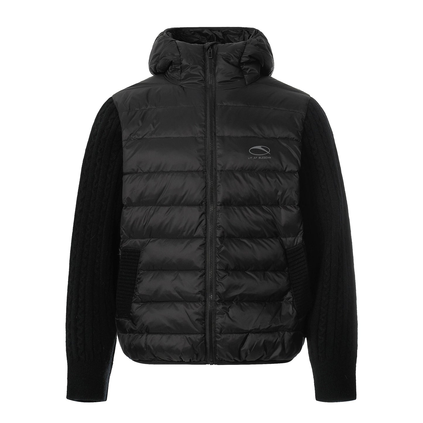 Hybrid Knit-Sleeve | Hooded Puffer Jacket