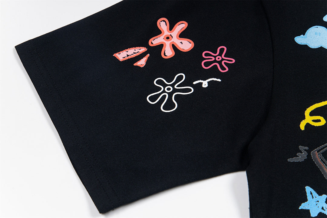 Colorful Fun Pattern Crew Neck T-Shirt