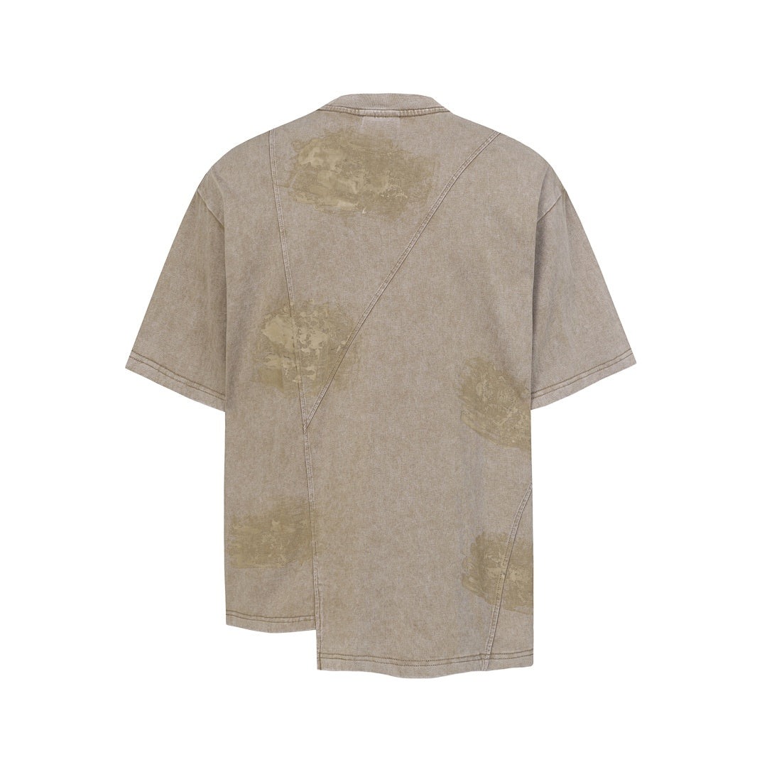 Vintage Washed Panel Seam Oversized T-Shirt