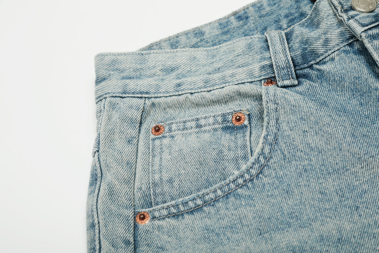 Distressed Washed Ripped Denim Jort
