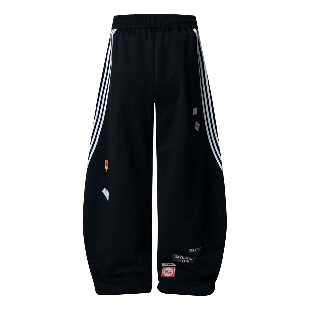 Street Patterned Striped Barrel Casual Pants