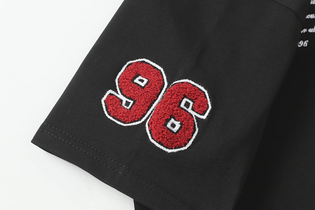 Retro Motorcycle Style Patch Embroidered T-shirt