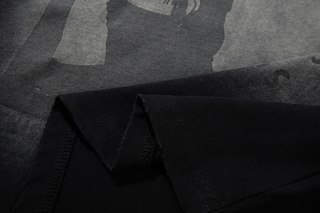 Washed Graphic Print Cotton T-Shirt