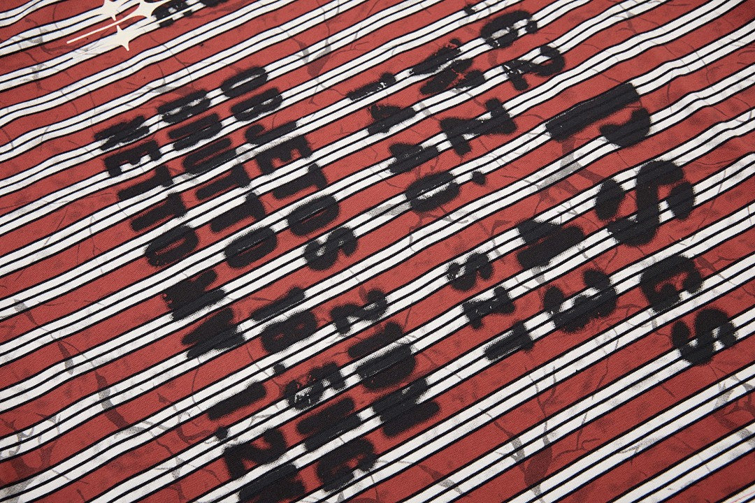 Grunge Striped Distressed Graphic T-Shirt