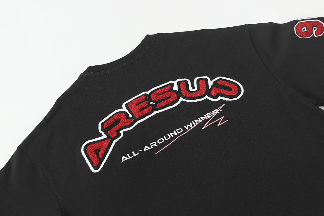 Retro Motorcycle Style Patch Embroidered T-shirt