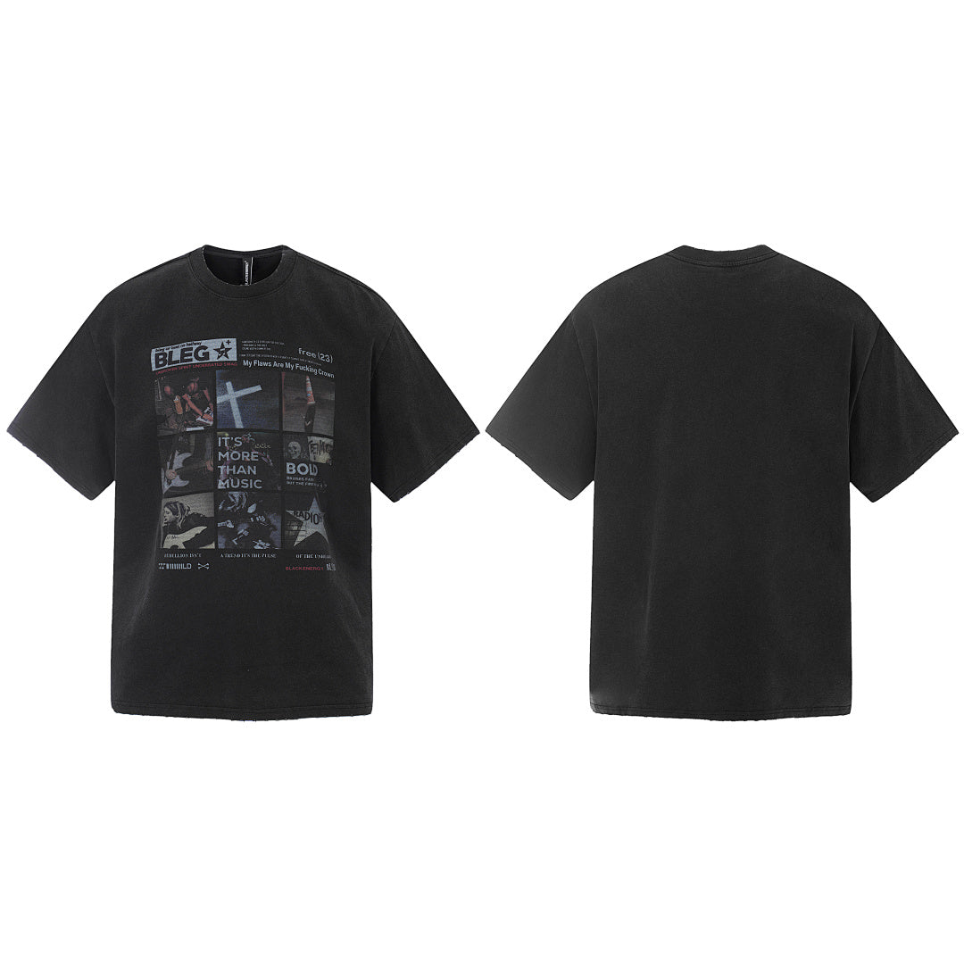 Vintage Washed Graphic Print Grunge T-Shirt