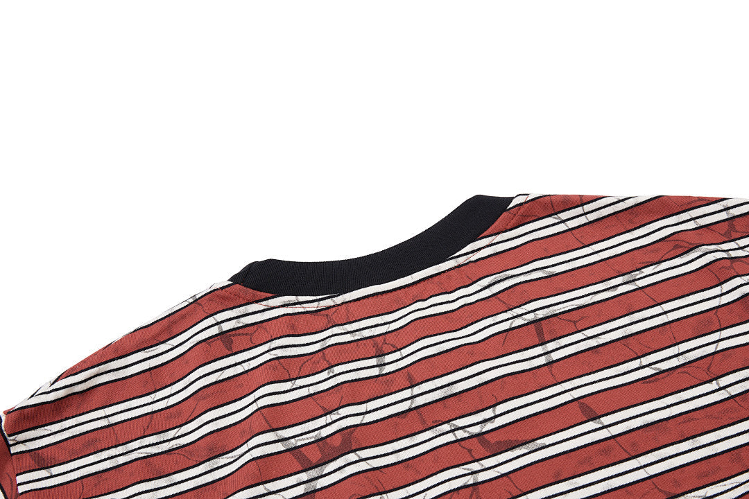 Grunge Striped Distressed Graphic T-Shirt