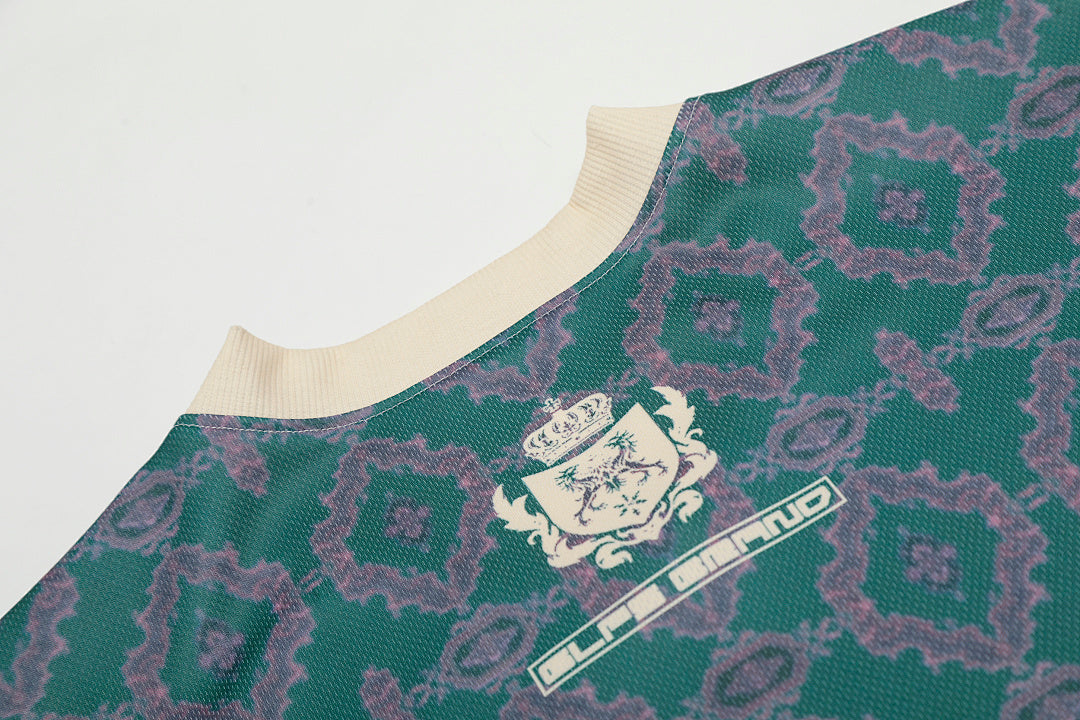 Always Strive Green Patterned Jersey V-Neck T-Shirt