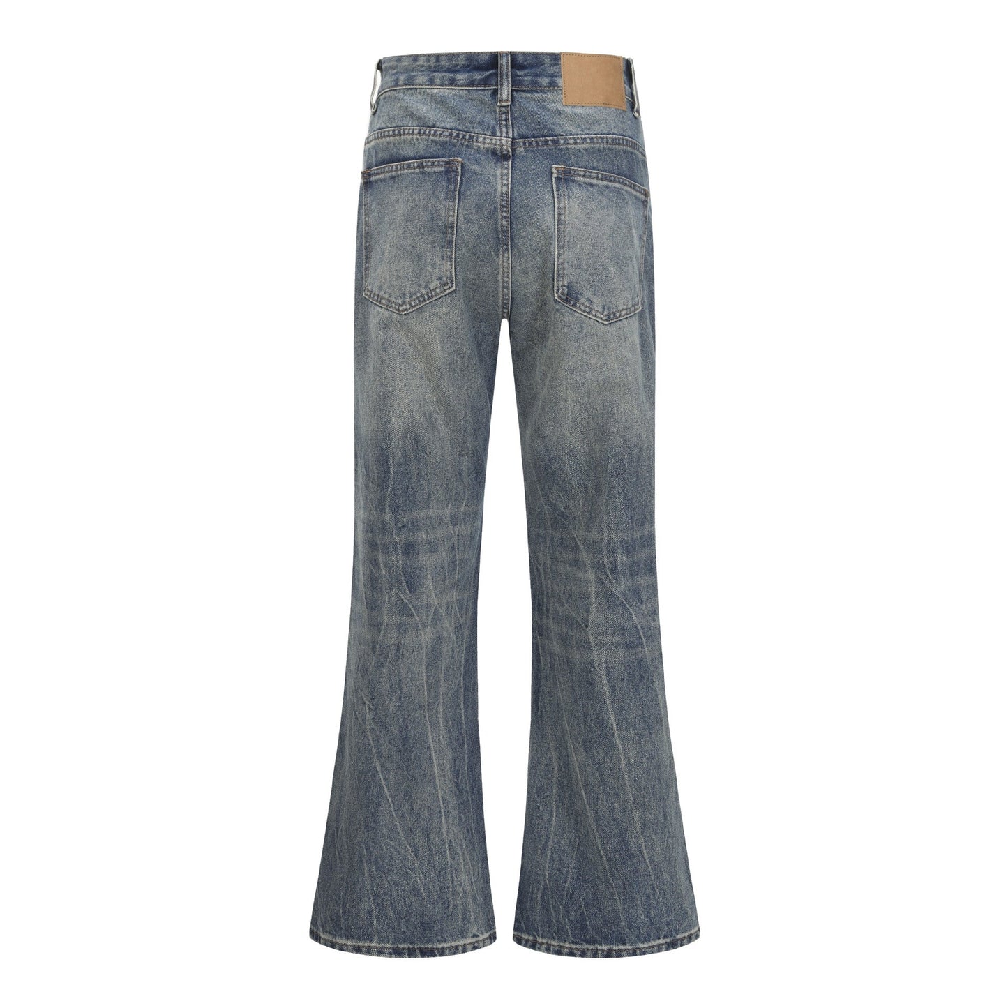 Retro Washed Faded Flared Jeans