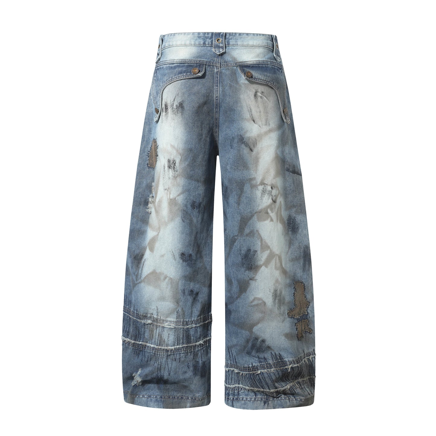 RO Style Washed Barrel Jeans