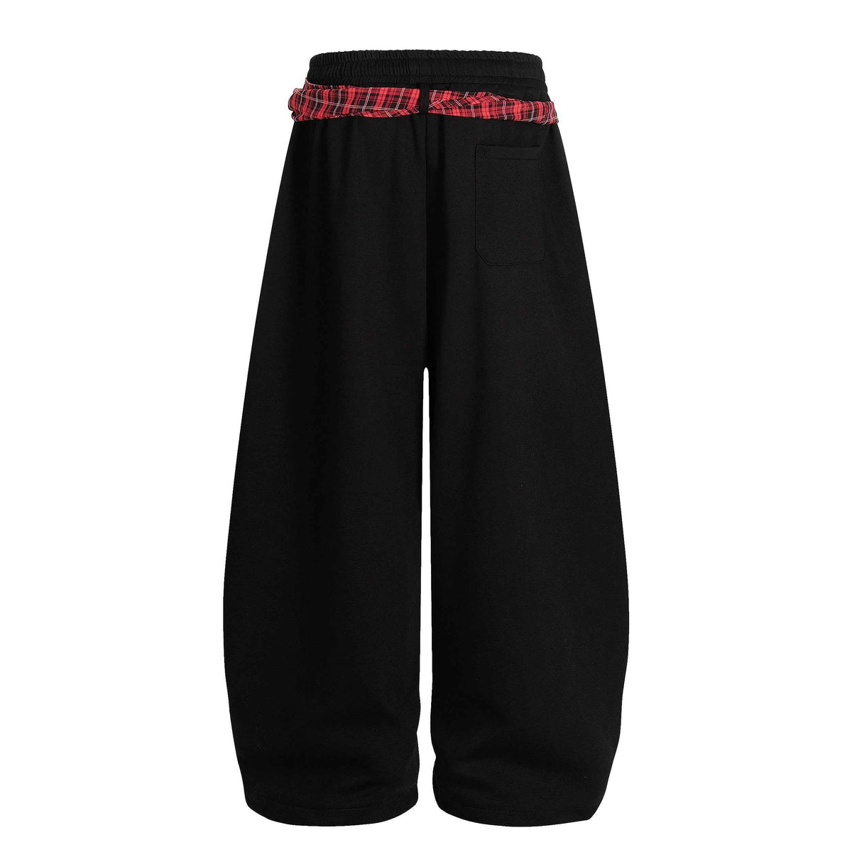 Street Detachable Plaid Waistband Machete Casual Pants