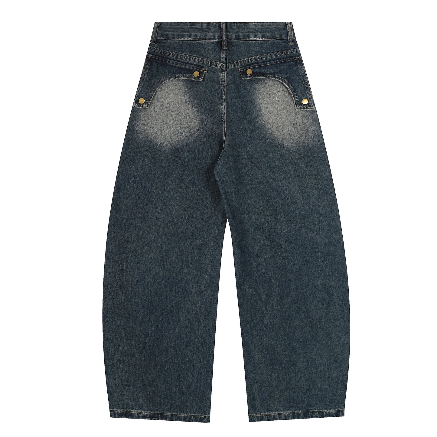 Vintage Embroidered Washed Raw-Edge Graffiti Scimitar Jeans
