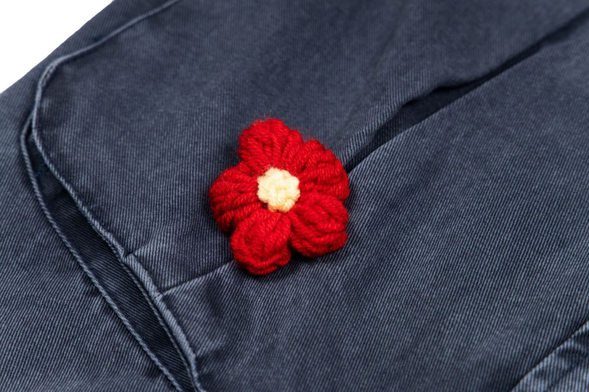 3D floral embroidery | Washed Cargo - OMYGOODS