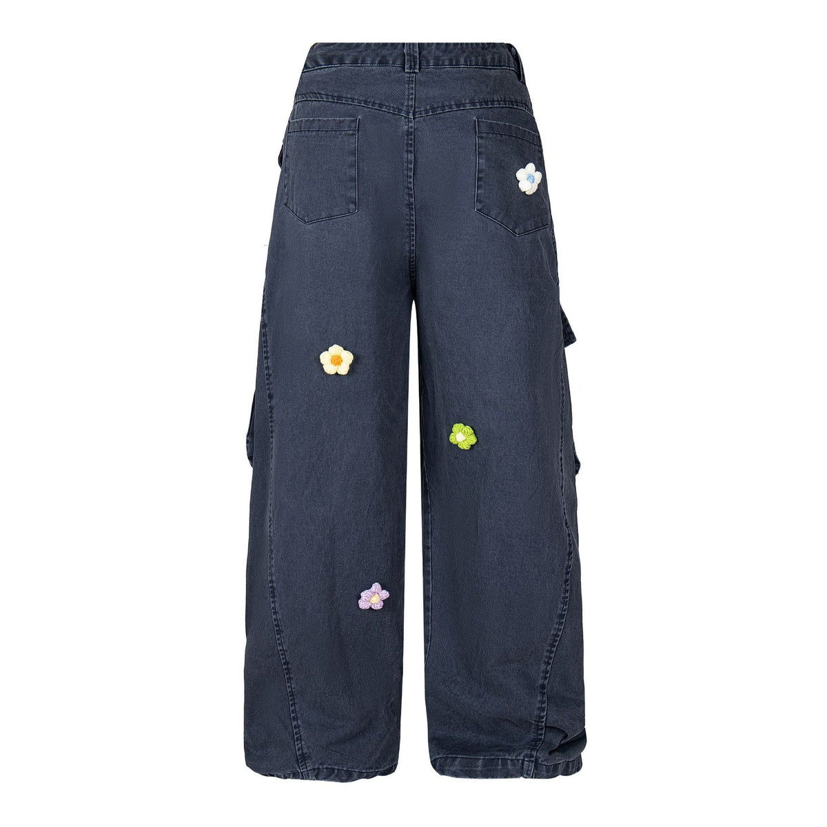 3D floral embroidery | Washed Cargo - OMYGOODS
