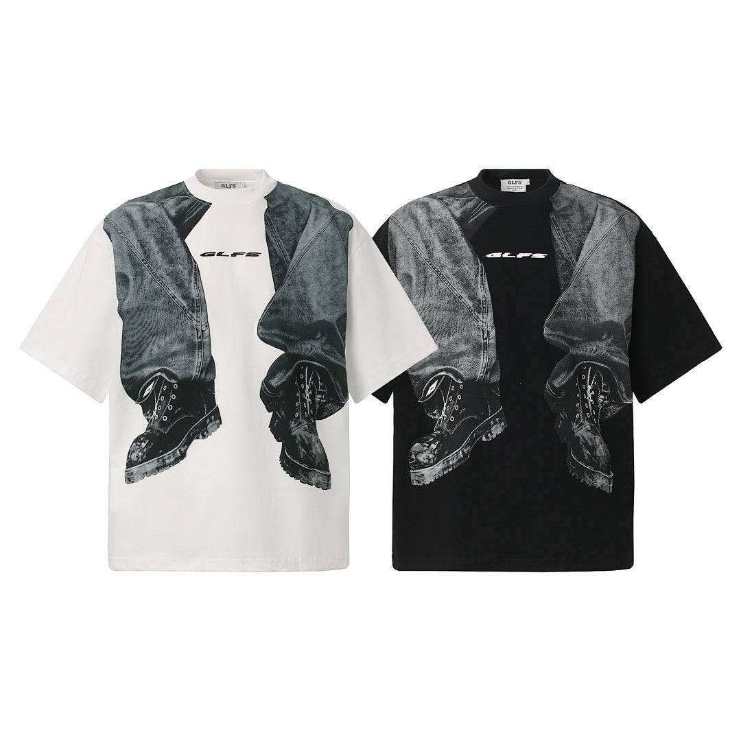 3D Trompe L’Oeil Graphic Short Sleeve T-Shirt - OMYGOODS