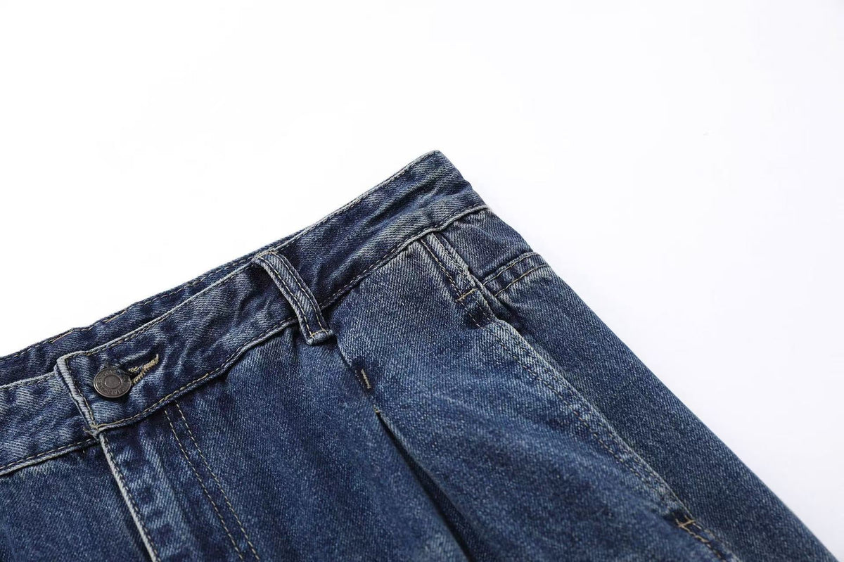 Washed Wide-Leg Baggy Jeans - OMYGOODS