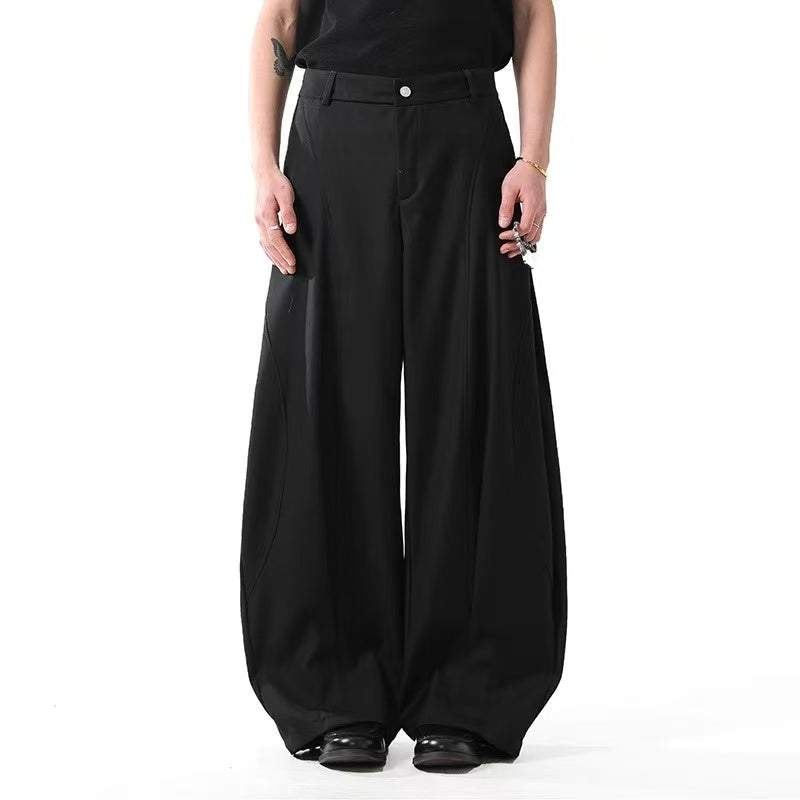 Deconstructed Wide-Leg Baggy Suit Pants - OMYGOODS