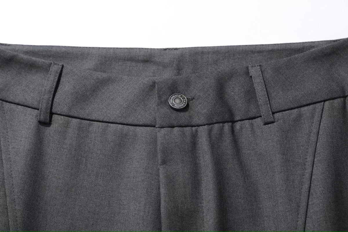 Deconstructed Wide-Leg Baggy Suit Pants - OMYGOODS