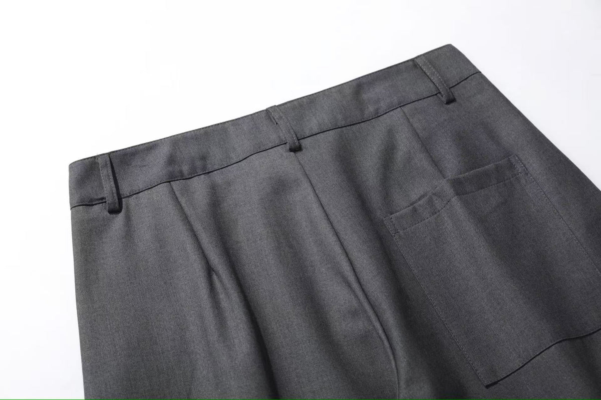 Deconstructed Wide-Leg Baggy Suit Pants - OMYGOODS