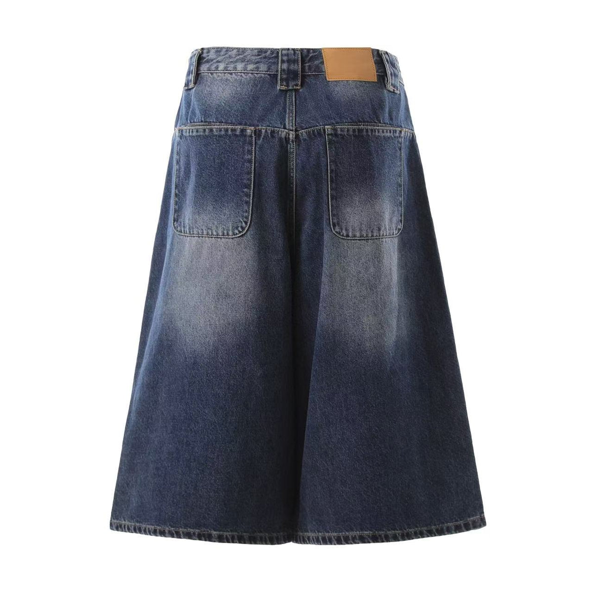 Washed Denim Knee-Length Jorts - OMYGOODS