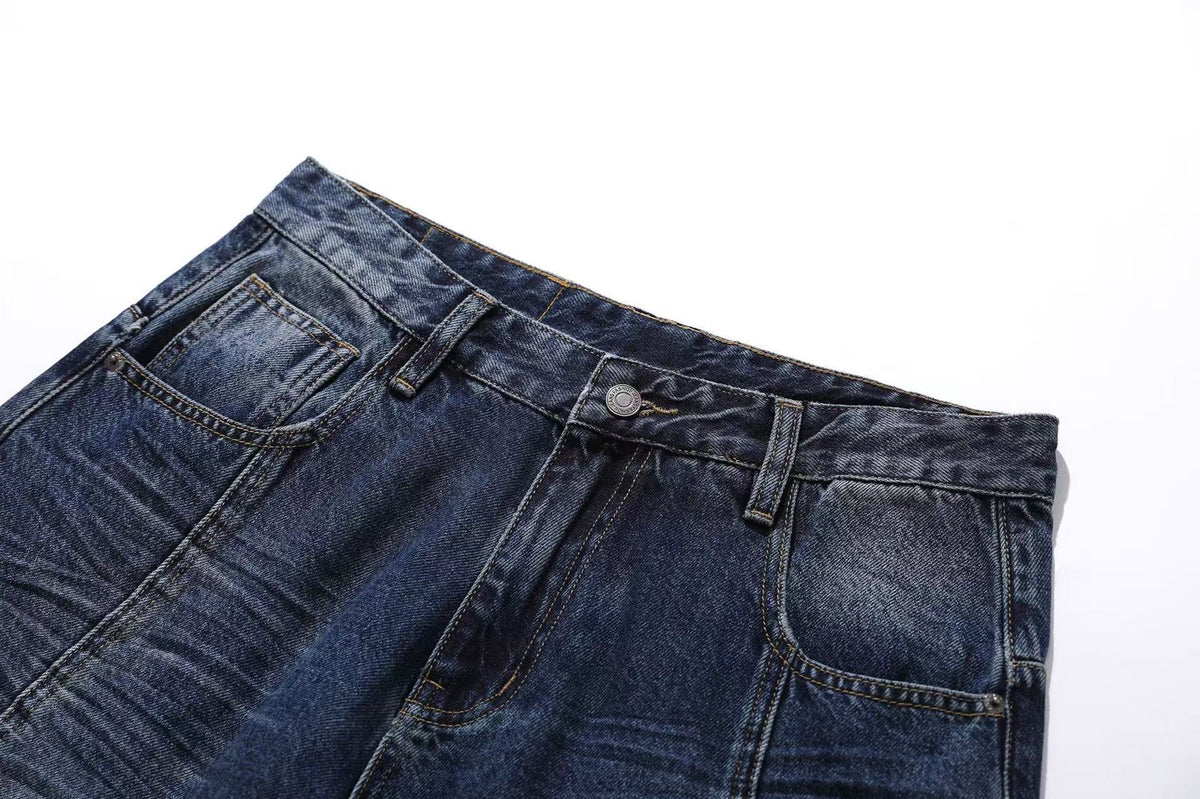 Washed Denim Knee-Length Jorts - OMYGOODS
