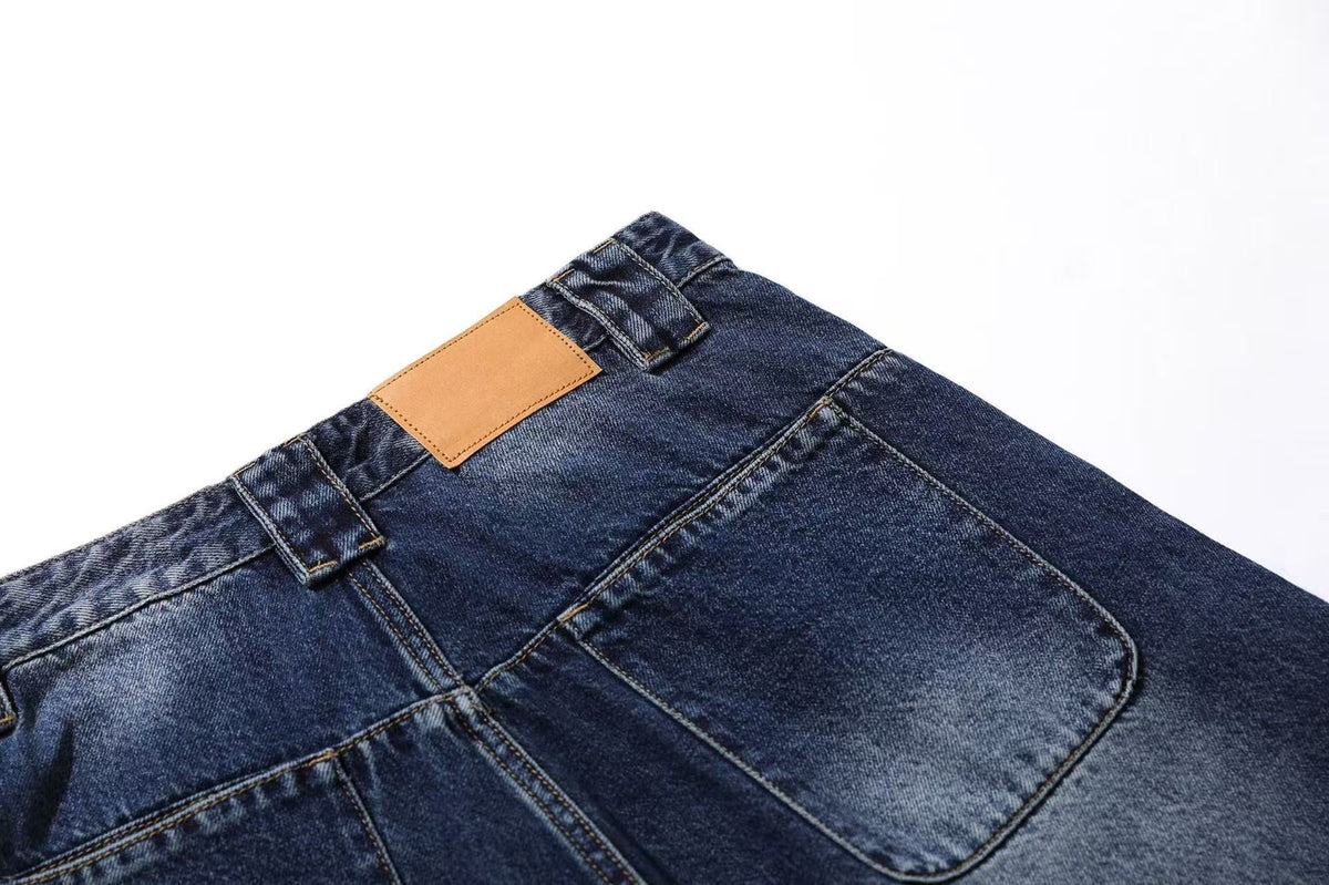 Washed Denim Knee-Length Jorts - OMYGOODS