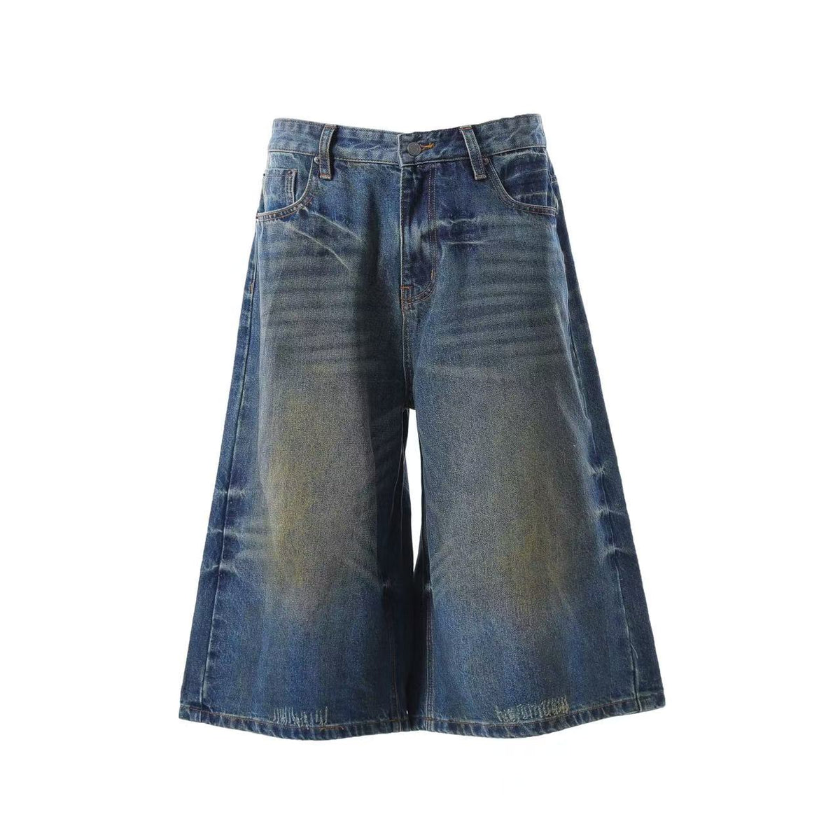 Washed Denim Knee-Length Jorts - OMYGOODS