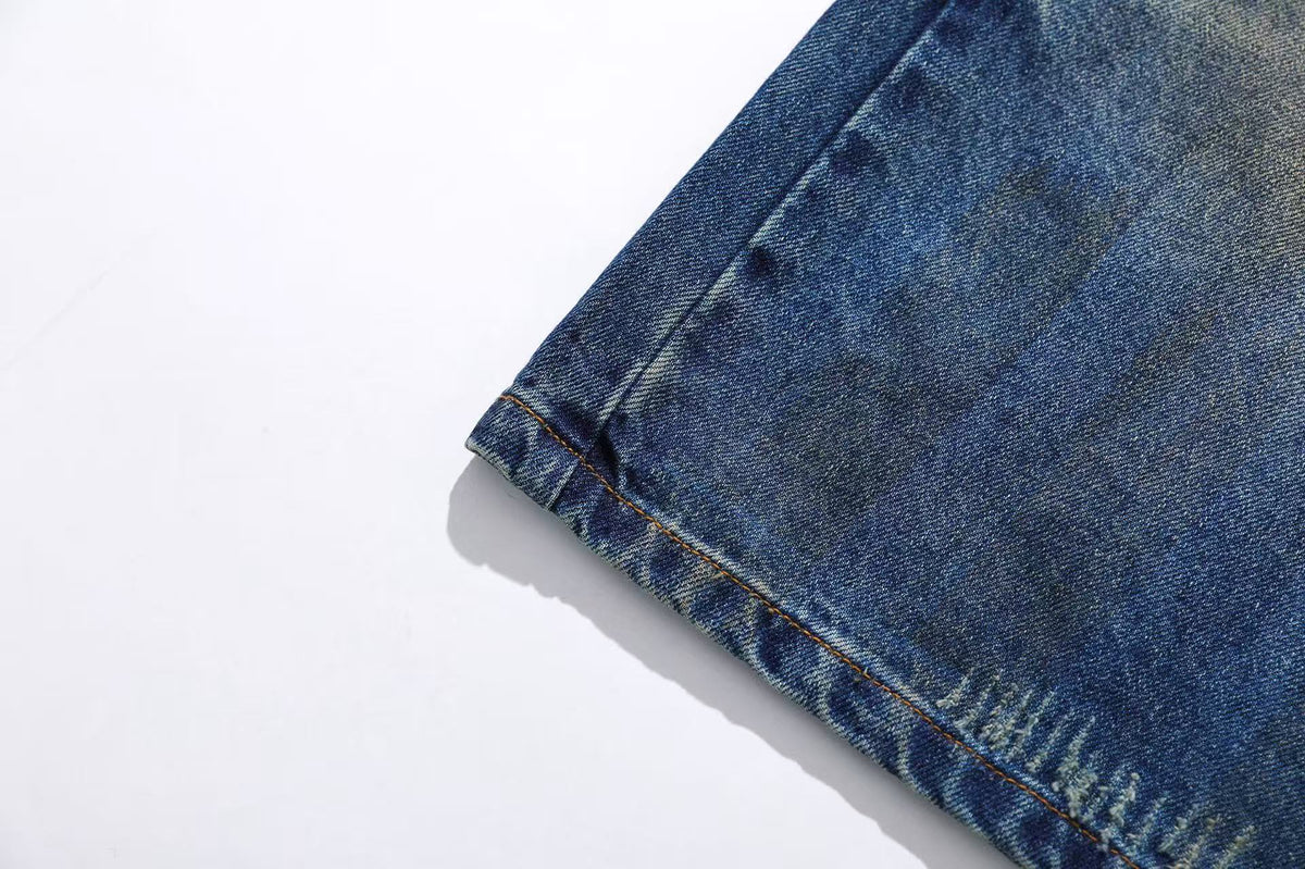 Washed Denim Knee-Length Jorts - OMYGOODS