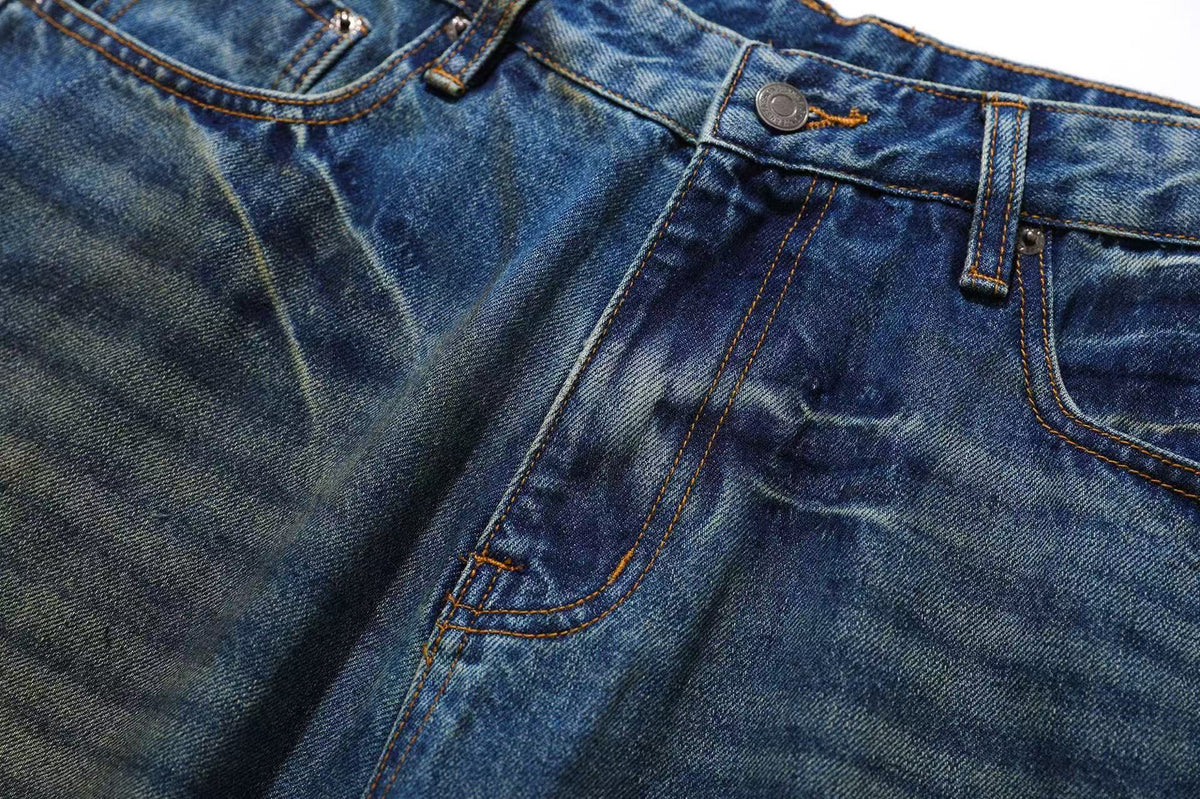 Washed Denim Knee-Length Jorts - OMYGOODS
