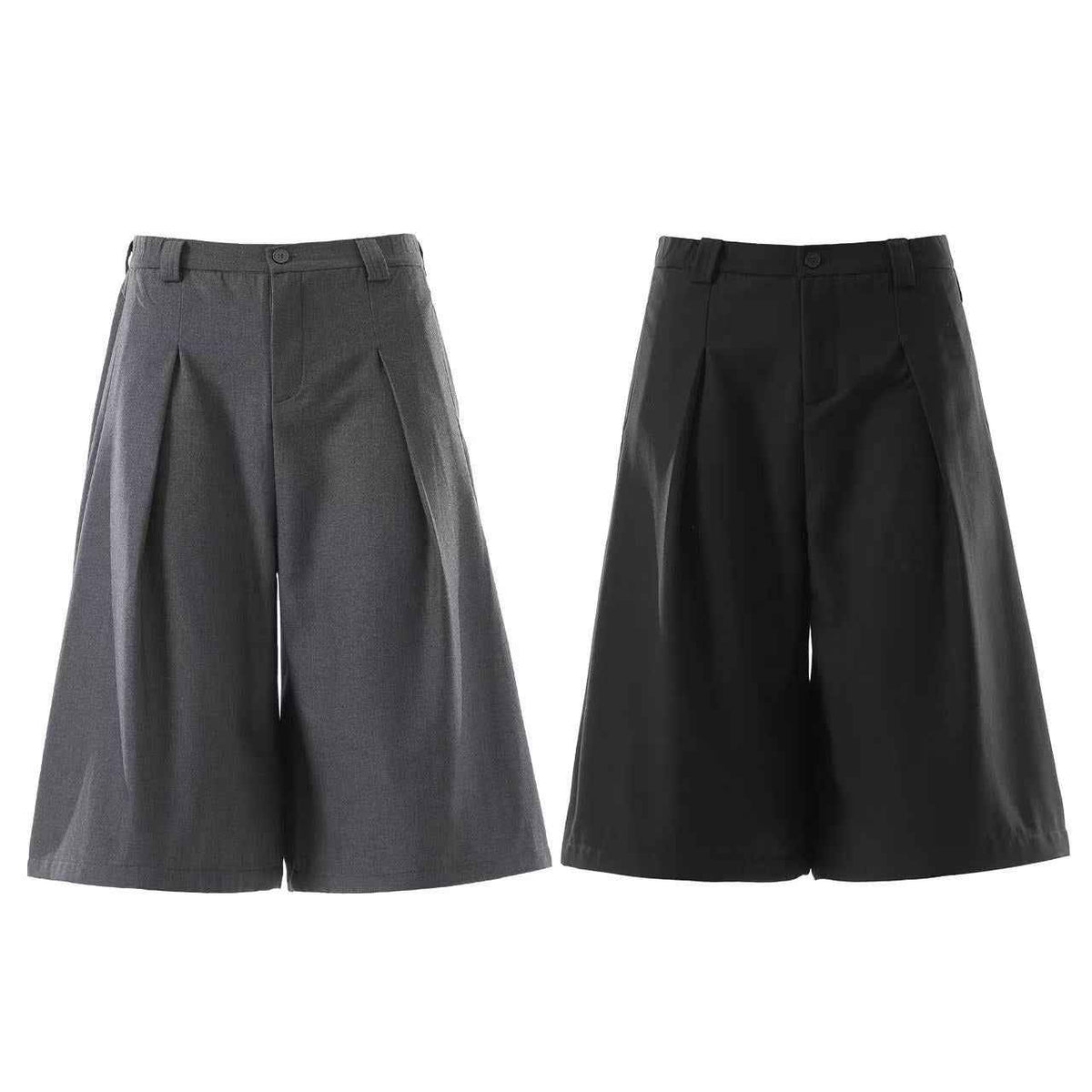 Wide-Leg Knee-Length Slacks Jorts - OMYGOODS
