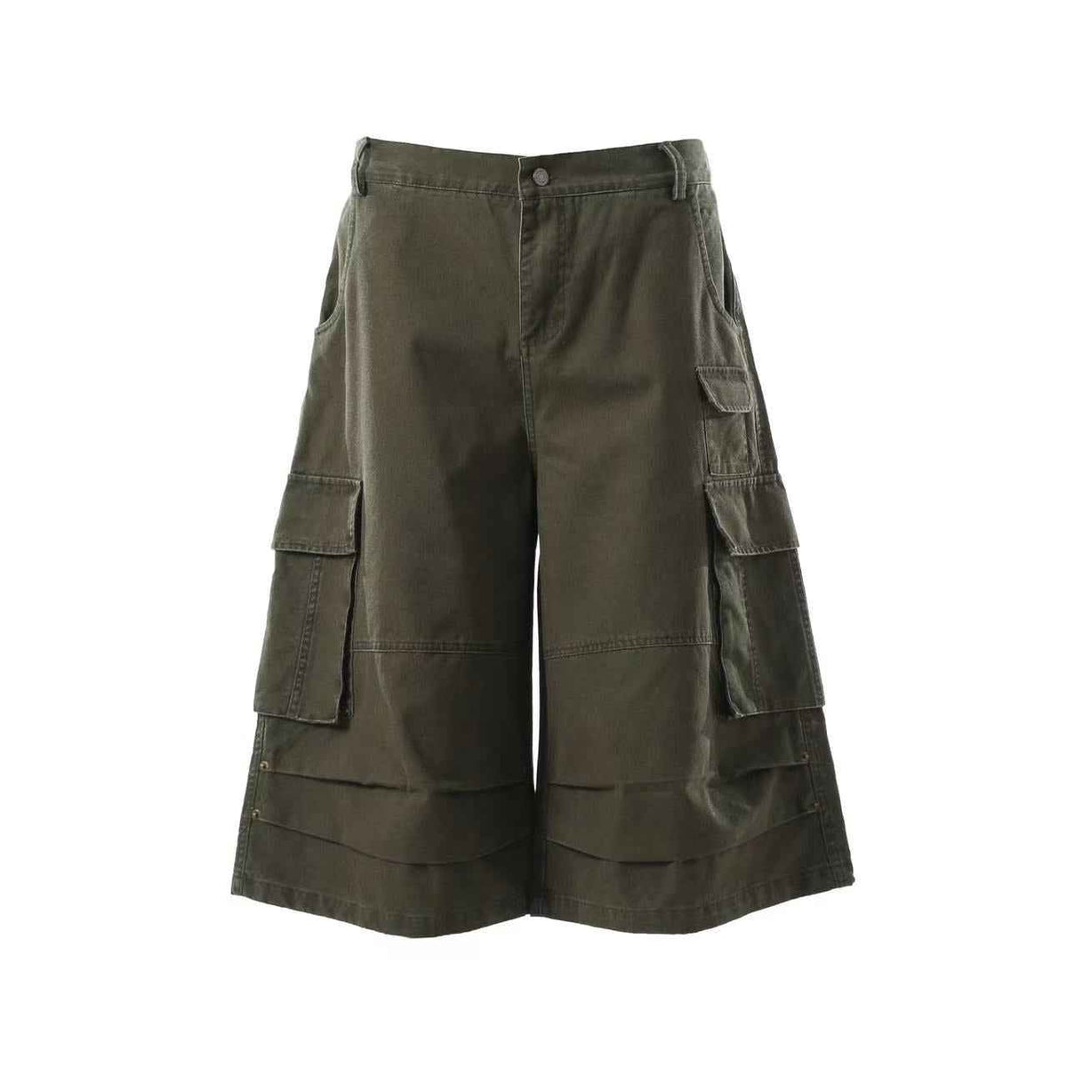 Wide-Leg Knee-Length Cargo Jorts - OMYGOODS