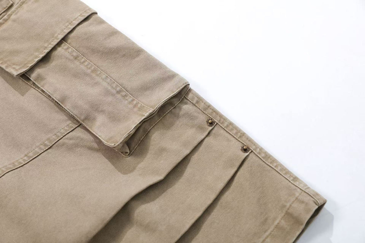 Wide-Leg Knee-Length Cargo Jorts - OMYGOODS