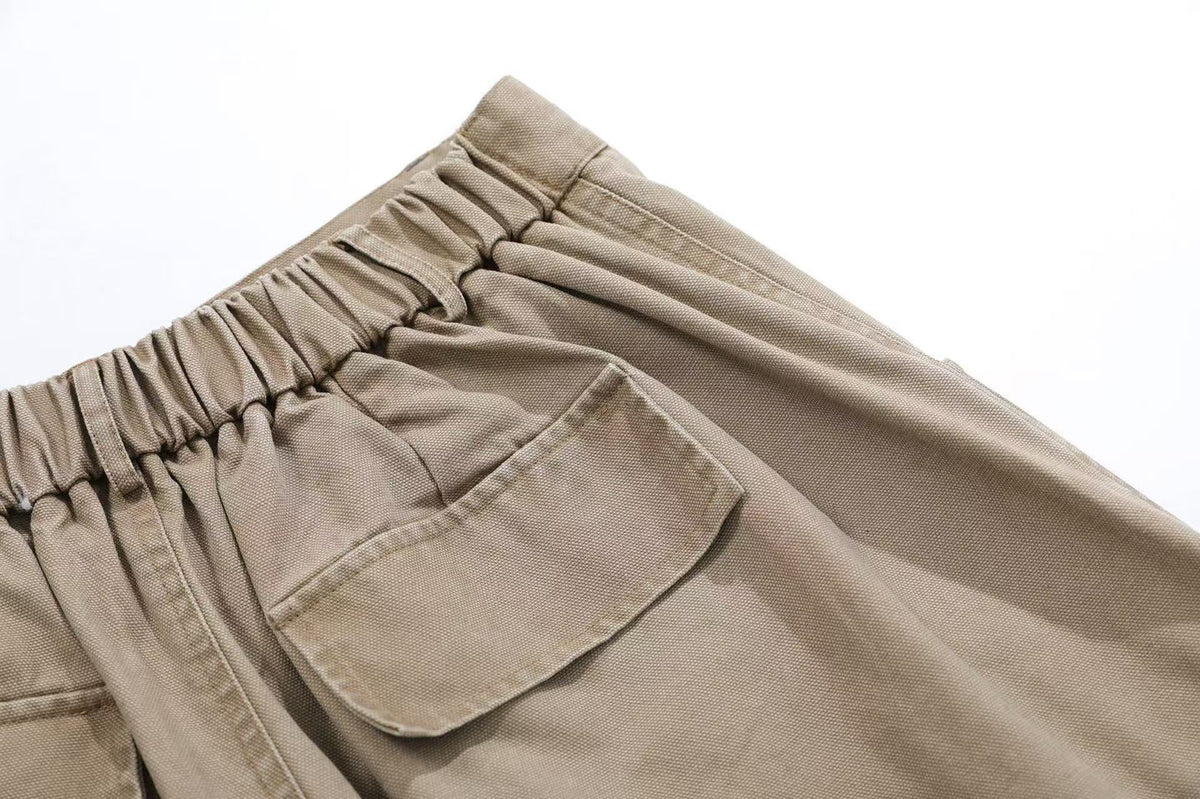 Wide-Leg Knee-Length Cargo Jorts - OMYGOODS