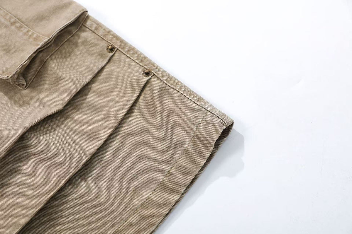 Wide-Leg Knee-Length Cargo Jorts - OMYGOODS